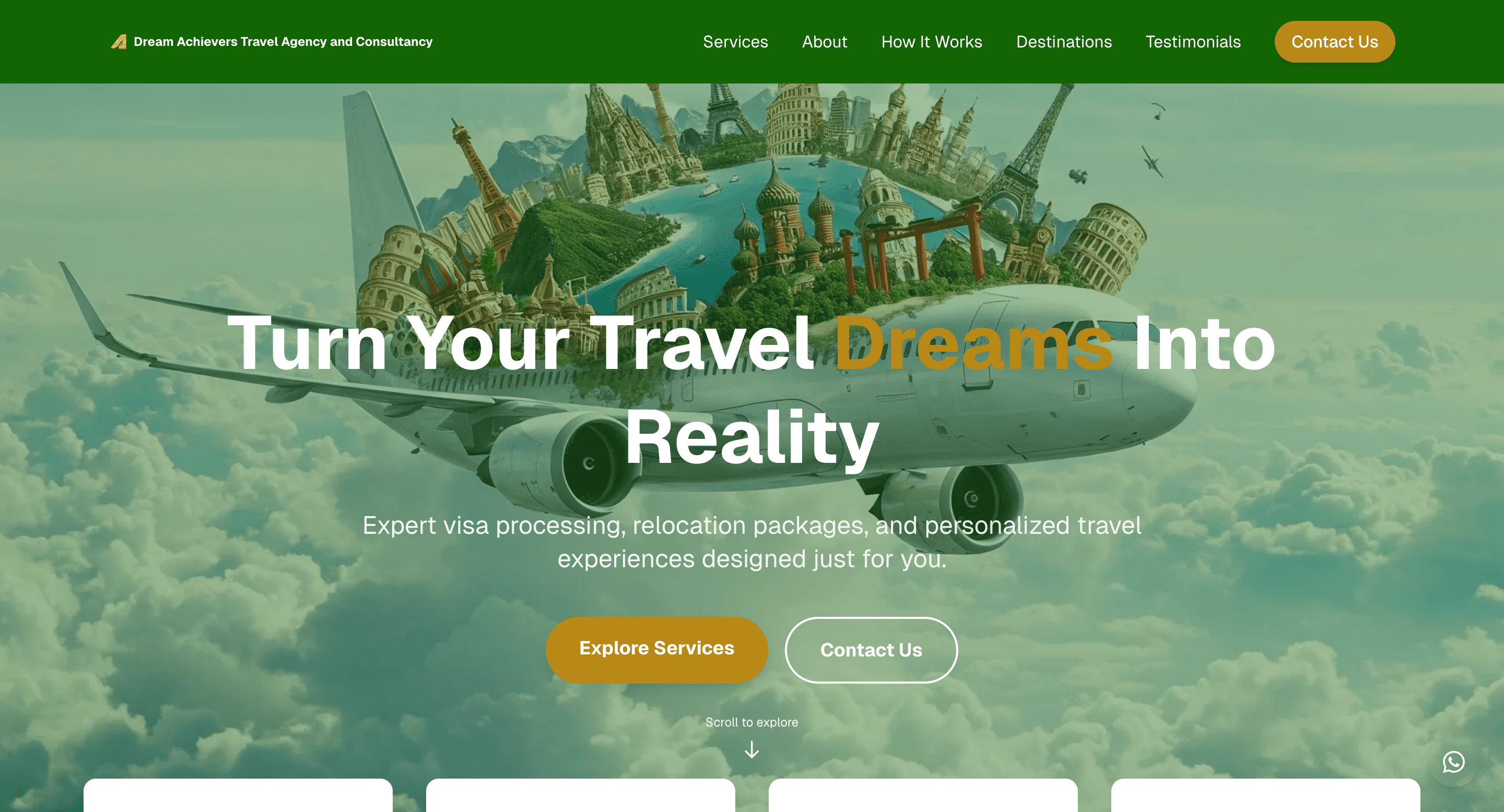 Dream Achievers Travel Website